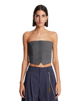 Gray Melange Wool-Blend Sleeveless Vest | PDP | Antonia