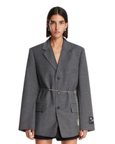 Gray Melange Wool-Blend Blazer | PDP | Antonia