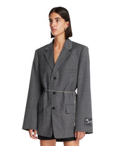 Gray Melange Wool-Blend Blazer | PDP | Antonia