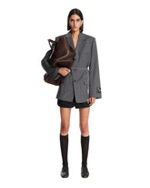 Gray Melange Wool-Blend Blazer | PDP | Antonia