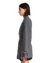 Gray Melange Wool-Blend Blazer | PDP | Antonia