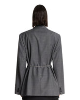 Gray Melange Wool-Blend Blazer | PDP | Antonia