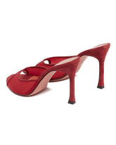 Red Fabric Alexa Slippers | PDP | Antonia