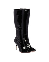 Black Bruna 95 Stretch Latex Boots | PDP | Antonia