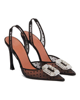 Black Camelia Sling Satin Pumps | PDP | Antonia