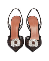 Black Camelia Sling Satin Pumps | PDP | Antonia