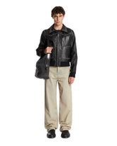 Black Leather Jacket with Decorations | PDP | Antonia