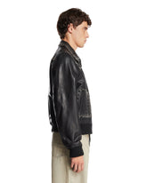 Black Leather Jacket with Decorations | PDP | Antonia