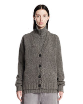 Gray V-Neck Cardigan | PDP | Antonia