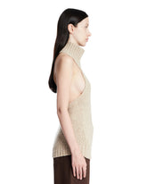 Beige Knit Sleeveless Top | PDP | Antonia
