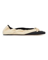 Beige Camilla Leather Ballet Flats | PDP | Antonia