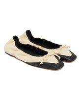 Beige Camilla Leather Ballet Flats | PDP | Antonia
