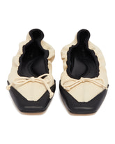 Beige Camilla Leather Ballet Flats | PDP | Antonia