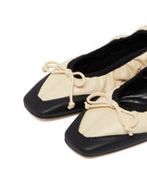 Beige Camilla Leather Ballet Flats | PDP | Antonia