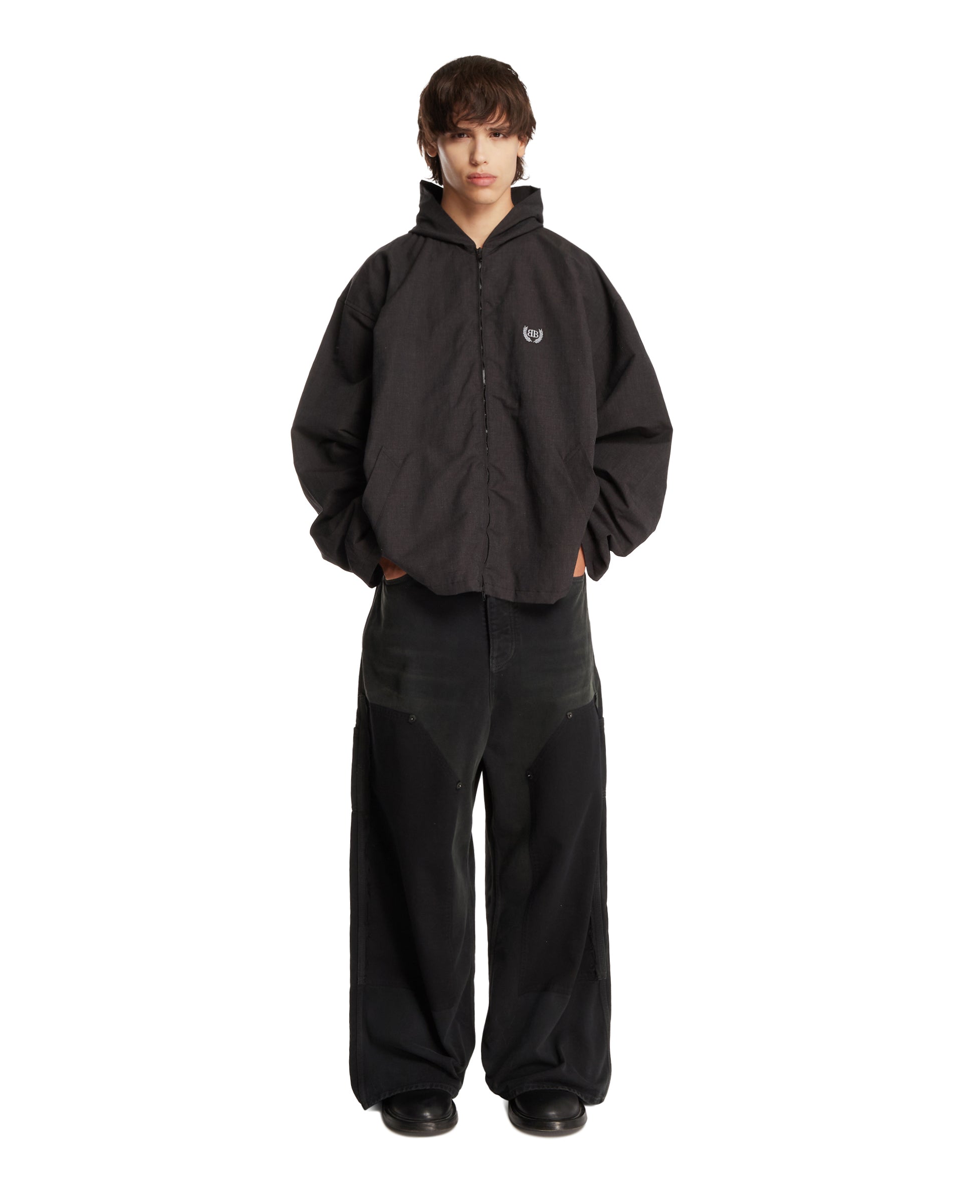 Black Hooded Zip Jacket | BALENCIAGA - Antonia