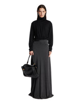 Gray Wool Knit Maxi Skirt | PDP | Antonia