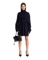 Blue Pinched Mini Knit Dress | PDP | Antonia