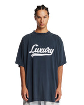T-Shirt Luxury Script Oversize Blu | PDP | Antonia
