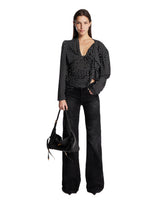 Black Wide-Leg Denim Pants | PDP | Antonia