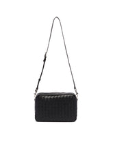 Black Leather Intrecciato Camera Bag | PDP | Antonia