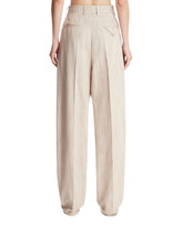 Beige Silk and Viscose Pants | PDP | Antonia