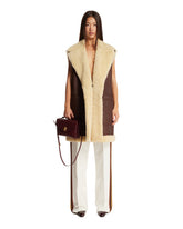 Brown Long Leather Gilet - Bottega Veneta women | PLP | Antonia