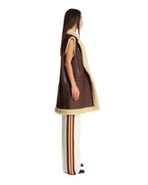 Brown Long Leather Gilet | PDP | Antonia