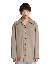 Gray Cotton Twill Overshirt | PDP | Antonia