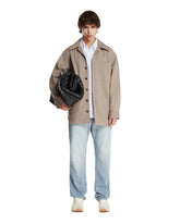 Gray Cotton Twill Overshirt | PDP | Antonia