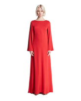 Red Solid Long Dress | PDP | Antonia