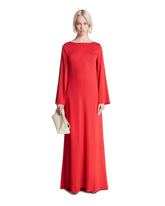 Red Solid Long Dress | PDP | Antonia