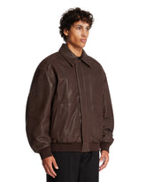 Brown Leather Bomber | PDP | Antonia