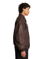 Brown Leather Bomber | PDP | Antonia