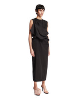 Black Draped Silk Dress | PDP | Antonia