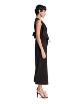 Black Draped Silk Dress | PDP | Antonia