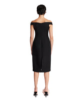 Black Off-Shoulder Wool Dress | PDP | Antonia