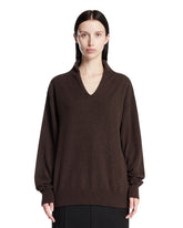 Brown V-Neck Pullover | PDP | Antonia