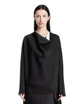 Black Draped Neck Blouse | PDP | Antonia