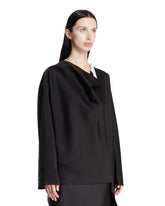 Black Draped Neck Blouse | PDP | Antonia