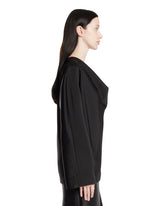 Black Draped Neck Blouse | PDP | Antonia