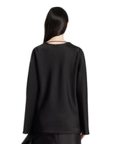 Black Draped Neck Blouse | PDP | Antonia