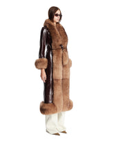 Brown Fur-Detail Coat | PDP | Antonia