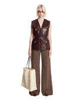 Brown Leather Utility Vest - Women's vests | PLP | Antonia