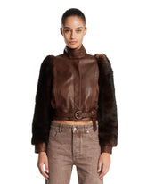 Brown High-Collar Short Jacket | PDP | Antonia