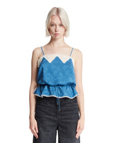 Blue Silk and Lace Top | PDP | Antonia
