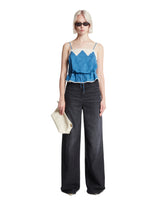 Blue Silk and Lace Top | PDP | Antonia