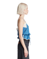 Blue Silk and Lace Top | PDP | Antonia