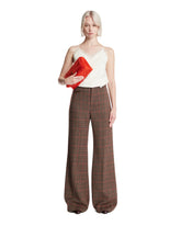 Brown High-Waisted Flared Wool Trousers | PDP | Antonia
