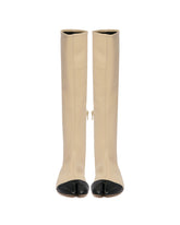 Beige Leather Tabi Boots | PDP | Antonia