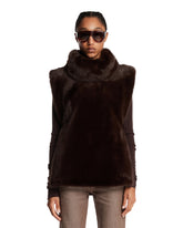 Brown Faux Fur Gilet - Women's vests | PLP | Antonia